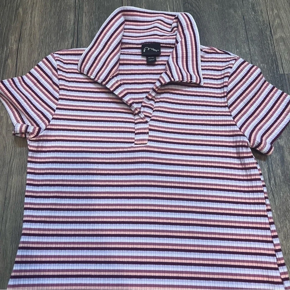 Girls Art Class Pink Strip Short Dress Size 7/8